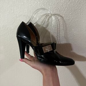 Givenchy black patent leather Mary Jane strap heels pumps 36 US5